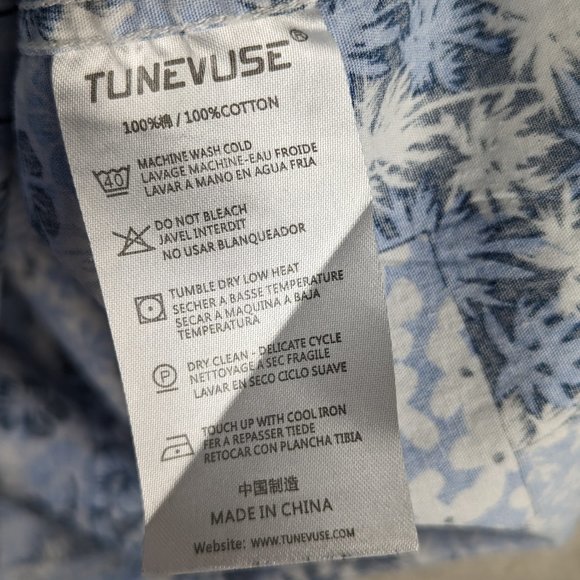 TUNEVUSE* Men's Short Sleeve Button Down Curved Hem Hawaiian Shirt~ Size XXL - Picture 5 of 13